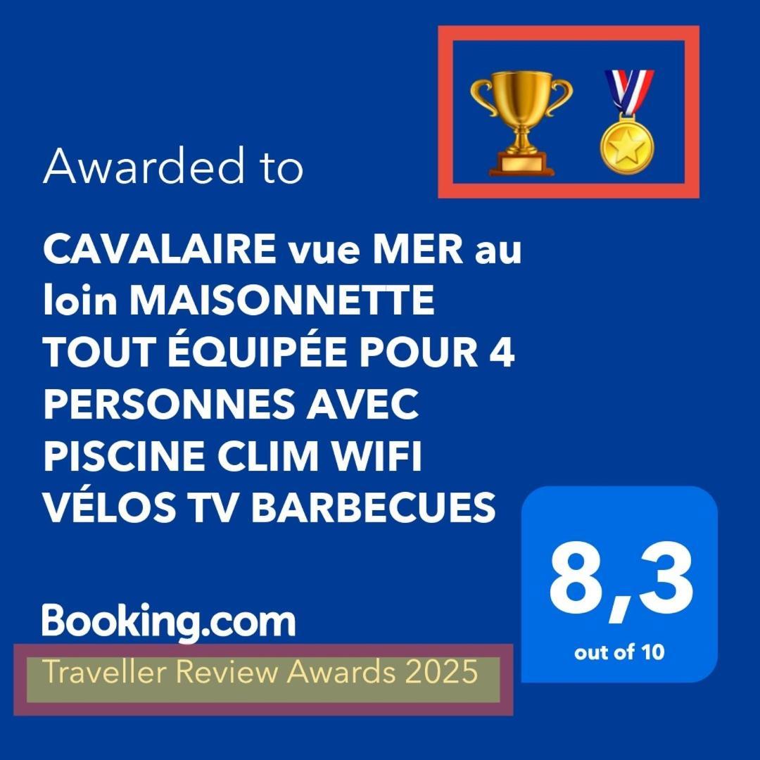 Cavalaire Vue Mer Au Loin Maisonnette Tout Equipee Pour 4 Personnes Avec Piscine Clim Wifi Velos Tv Barbecues Zewnętrze zdjęcie