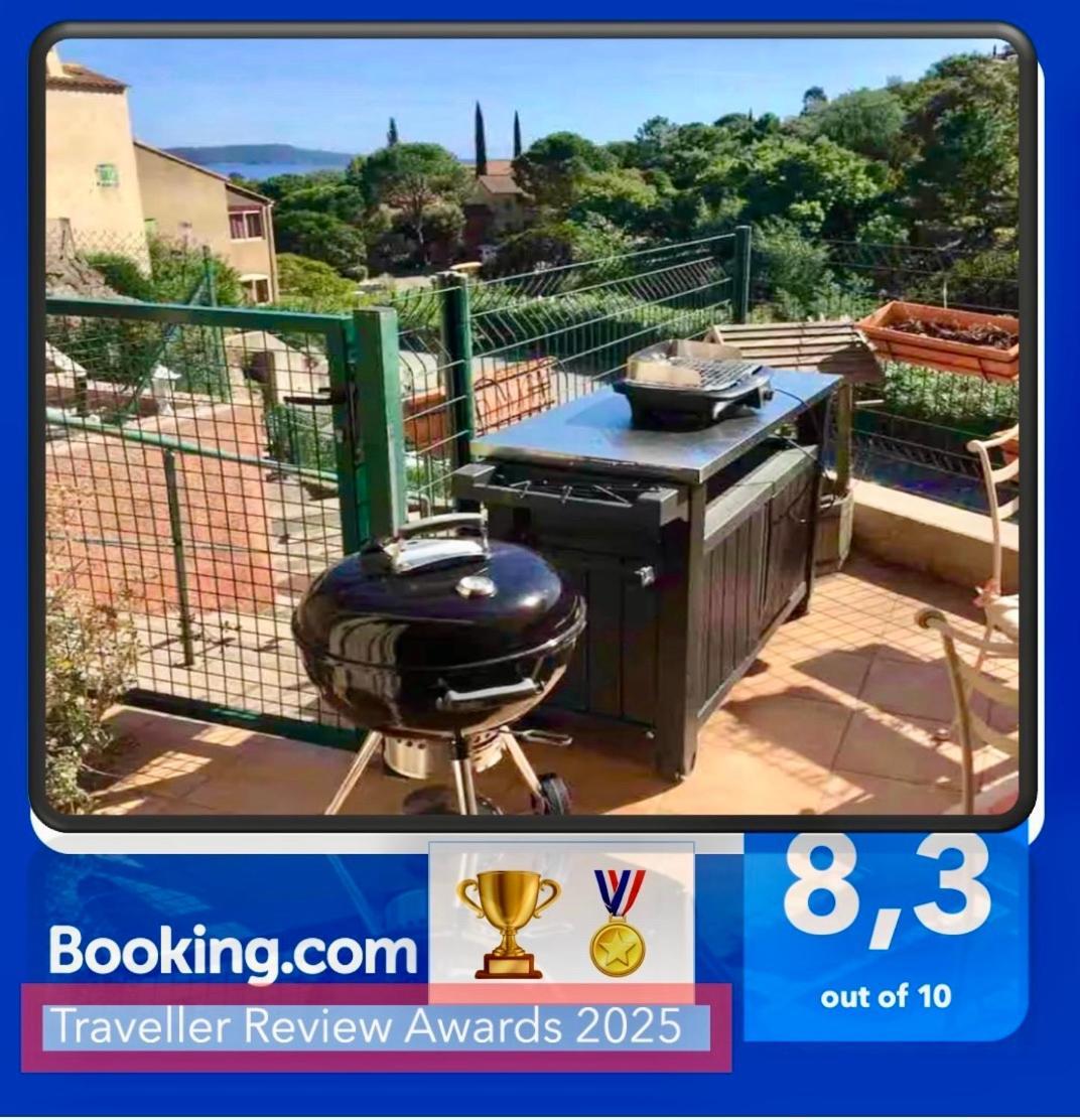 Cavalaire Vue Mer Au Loin Maisonnette Tout Equipee Pour 4 Personnes Avec Piscine Clim Wifi Velos Tv Barbecues Zewnętrze zdjęcie